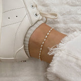 Dainty Pearl Beaded Anklet | Feminine Summer Jewelry