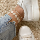 Dainty Pearl Beaded Anklet | Feminine Summer Jewelry