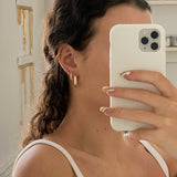 Textured Gold Hoop Earrings | Sculptural Pearl Drop Look