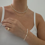 Freshwater Pearl Gold Bracelet | Elegant Layering Jewelry