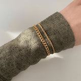 Thick Gold Link Bracelet | Modern Chain Wristwear Trend