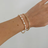 Freshwater Pearl Gold Bracelet | Elegant Layering Jewelry