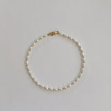 Dainty Pearl Beaded Anklet | Feminine Summer Jewelry